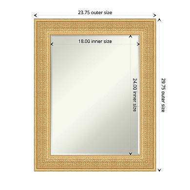Trellis Gold Petite Bevel Wood Bathroom Wall Mirror