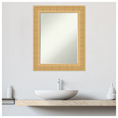 Trellis Gold Petite Bevel Wood Bathroom Wall Mirror