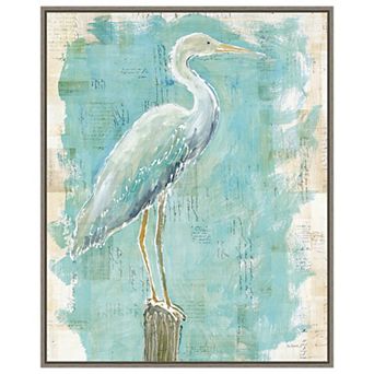 Coastal Egret I V2 By Sue Schlabach Framed Canvas Wall Art Print