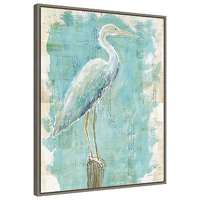 Coastal Egret I V2 By Sue Schlabach Framed Canvas Wall Art Print