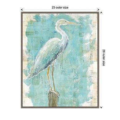 Coastal Egret I V2 By Sue Schlabach Framed Canvas Wall Art Print
