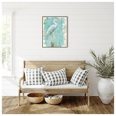 Coastal Egret I V2 By Sue Schlabach Framed Canvas Wall Art Print