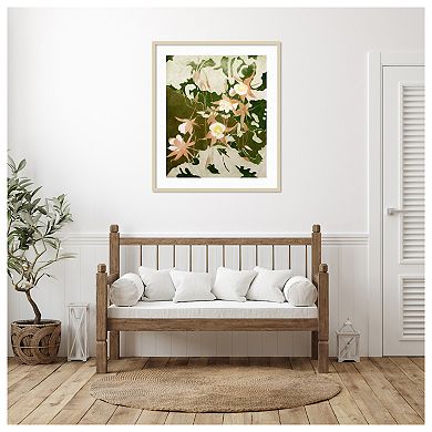 Columbine Flowers By Valerie Daniel Wood Framed Wall Art Print