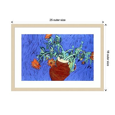 Marigolds By Frances Treanor Wood Framed Wall Art Print