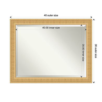 Trellis Gold Beveled Wood Framed Bathroom Wall Mirror