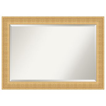 Trellis Gold Beveled Wood Framed Bathroom Wall Mirror