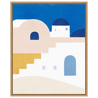 Simple Santorini I By Victoria Barnes Framed Canvas Wall Art Print