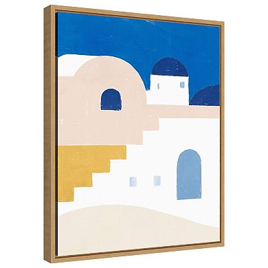 Simple Santorini I By Victoria Barnes Framed Canvas Wall Art Print