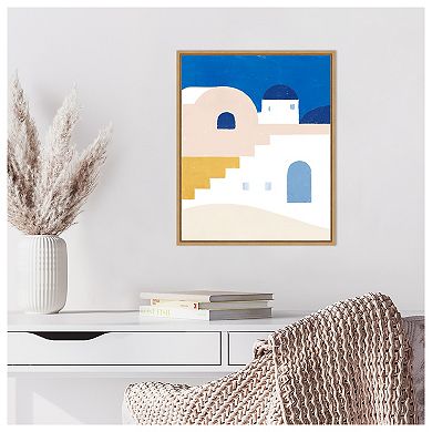 Simple Santorini I By Victoria Barnes Framed Canvas Wall Art Print