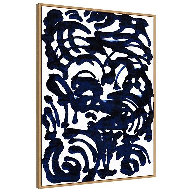 Indigo Swirls Ii By Jodi Fuchs Framed Canvas Wall Art Print