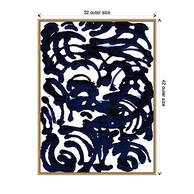 Indigo Swirls Ii By Jodi Fuchs Framed Canvas Wall Art Print