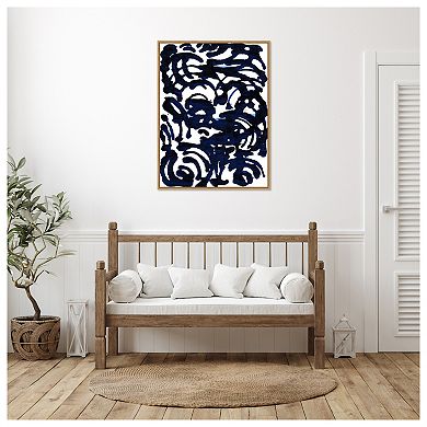 Indigo Swirls Ii By Jodi Fuchs Framed Canvas Wall Art Print
