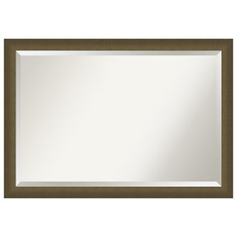 Blaine Light Bronze Narrow Beveled Framed Bathroom Wall Mirror