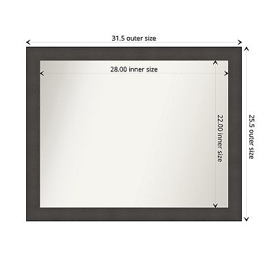 Blaine Light Pewter Narrow Non-beveled Bathroom Wall Mirror