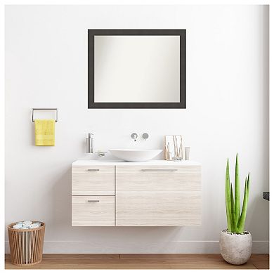Blaine Light Pewter Narrow Non-beveled Bathroom Wall Mirror