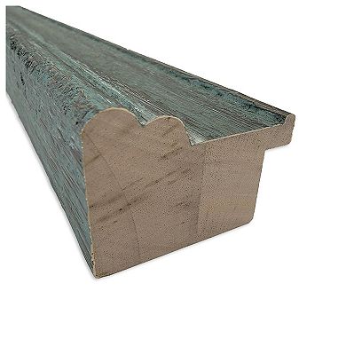 Upcycled Teal Grey Beveled Wood Framed Bathroom Wall Mirror