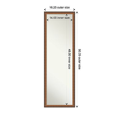 Two Tone Wood Non-beveled On The Door Mirror Full Length Mirror