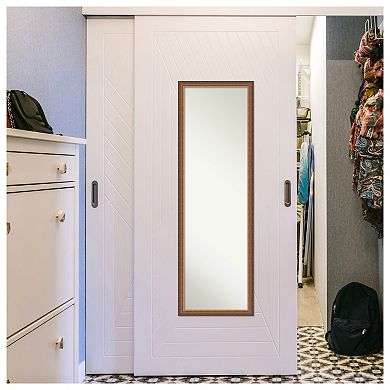 Two Tone Wood Non-beveled On The Door Mirror Full Length Mirror