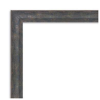 Angled Metallic Rainbow Beveled Wood Framed Bathroom Wall Mirror