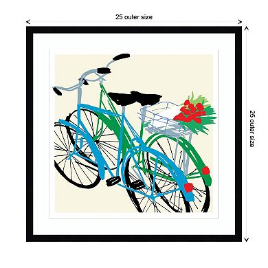 Bike Lovers By Jenny Frean Wood Framed Wall Art Print