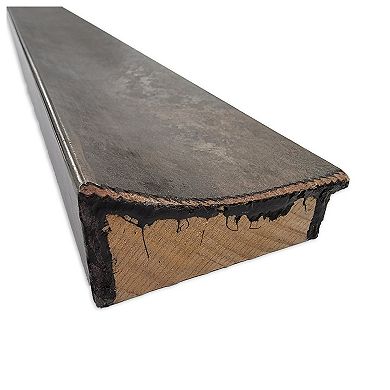 Dappled Light Bronze Non-beveled Wood Bathroom Wall Mirror