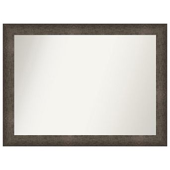 Dappled Light Bronze Non-beveled Wood Bathroom Wall Mirror