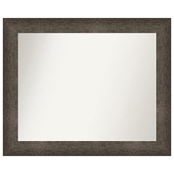 Dappled Light Bronze Non-beveled Wood Bathroom Wall Mirror