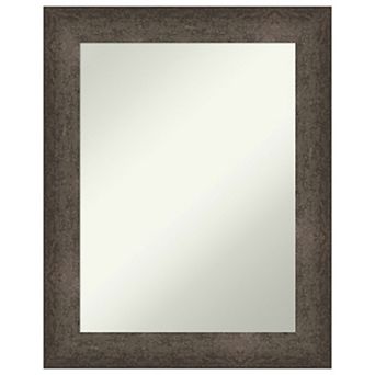 Dappled Light Bronze Non-beveled Wood Bathroom Wall Mirror