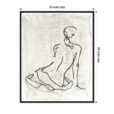 Embellished Gestural Contour I (nude) By Ethan Harper Framed Canvas Wall Art Print
