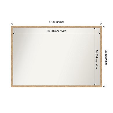 Imprint Light Bronze Non-beveled Wood Bathroom Wall Mirror