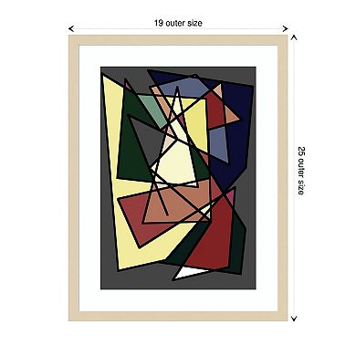 Cubism Landscape By Alex Caminker Wood Framed Wall Art Print