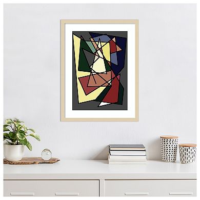 Cubism Landscape By Alex Caminker Wood Framed Wall Art Print