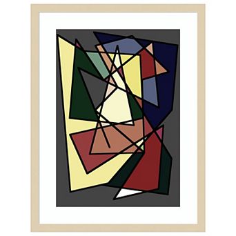 Cubism Landscape By Alex Caminker Wood Framed Wall Art Print