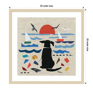 Sea Dog By Jenny Frean Wood Framed Wall Art Print