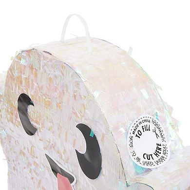 Ghost Pull String Pinata For Halloween Party Supplies, Iridescent, 17x13x3 In