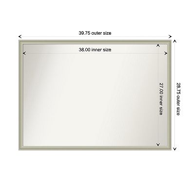 Florence Silver Non-beveled Bathroom Wall Mirror