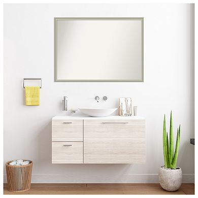 Florence Silver Non-beveled Bathroom Wall Mirror