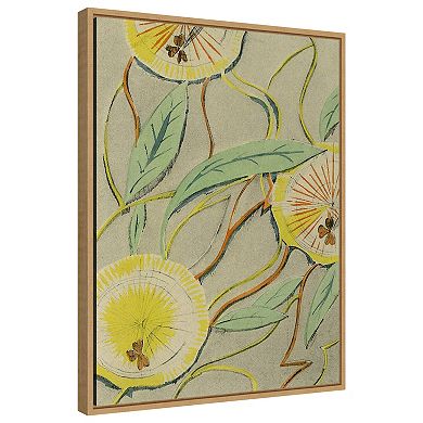 Delicate Floral Pattern I By Baxter Mill Archive Framed Canvas Wall Art Print