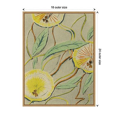Delicate Floral Pattern I By Baxter Mill Archive Framed Canvas Wall Art Print