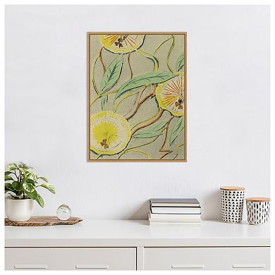 Delicate Floral Pattern I By Baxter Mill Archive Framed Canvas Wall Art Print