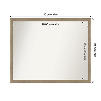 Florence Light Brown Non-beveled Bathroom Wall Mirror