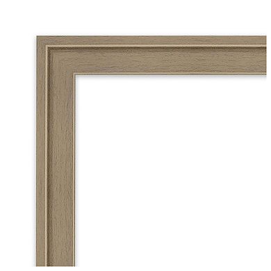 Florence Light Brown Non-beveled Bathroom Wall Mirror