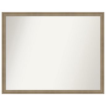 Florence Light Brown Non-beveled Bathroom Wall Mirror