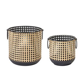 Container (Set Of 2) 6.25"d X 6.25"h, 8"d X 8"h Iron