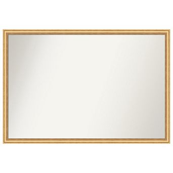 Salon Scoop Gold Non-beveled Wood Bathroom Wall Mirror