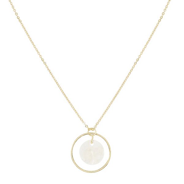 LC Lauren Conrad Gold Tone Shell & Ring Pendant Necklace - White