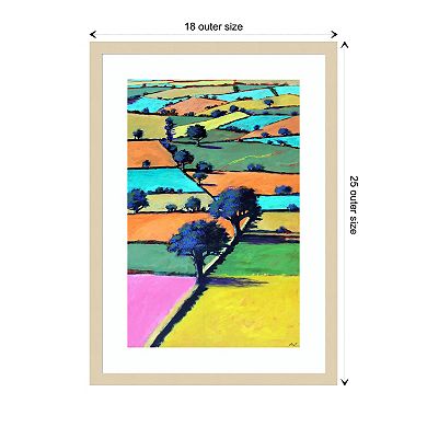 Burcome Fields By Paul Powis Wood Framed Wall Art Print