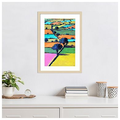Burcome Fields By Paul Powis Wood Framed Wall Art Print