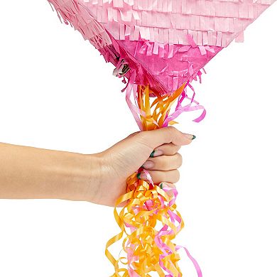 Pink Pull String Heart Pinata For Girls Birthday Party, Small, 16 X 13 X 3 In