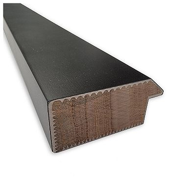 Midnight Black Narrow Non-beveled Wood Bathroom Wall Mirror